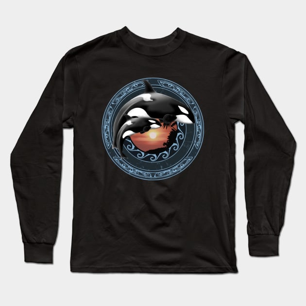 Orca Killer Whale Long Sleeve T-Shirt by NicGrayTees